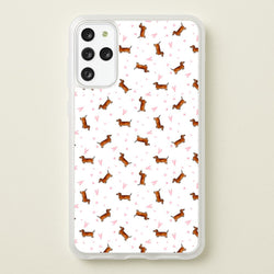 Dachshund Pattern - White  -  Phone Case for Galaxy S20 Plus