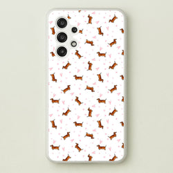 Dachshund Pattern - White  -  Phone Case for Galaxy A13