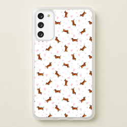 Dachshund Pattern - White  -  Phone Case for Galaxy S20