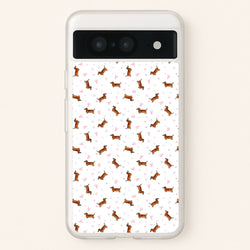 Dachshund Pattern - White  -  Phone Case for Google Pixel 8