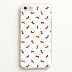 Dachshund Pattern - White  -  Phone Case for iPhone 5 / 5s / SE 2016