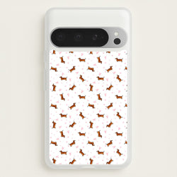 Dachshund Pattern - White  -  Phone Case for Google Pixel 9 Pro XL
