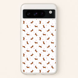 Dachshund Pattern - White  -  Phone Case for Google Pixel 8 Pro