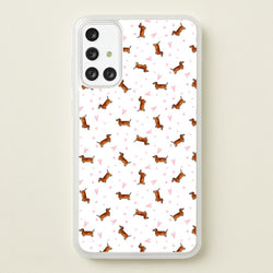 Dachshund Pattern - White  -  Phone Case for Galaxy A71