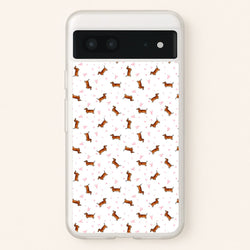 Dachshund Pattern - White  -  Phone Case for Google Pixel 7