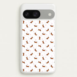 Dachshund Pattern - White  -  Phone Case for Google Pixel 9 / 9 Pro