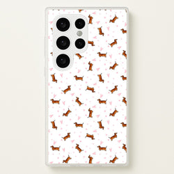 Dachshund Pattern - White  -  Phone Case for Galaxy S24 Ultra