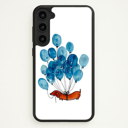 Dachshund And Balloons  -  Phone Case for Galaxy S23