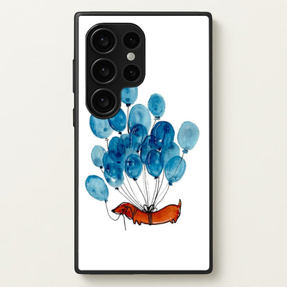 Dachshund And Balloons  -  Phone Case for Galaxy S24 Ultra