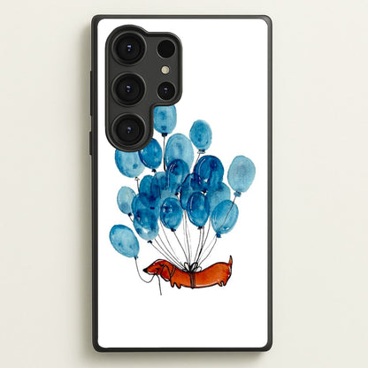 Dachshund And Balloons  -  Phone Case for Galaxy S25 Ultra