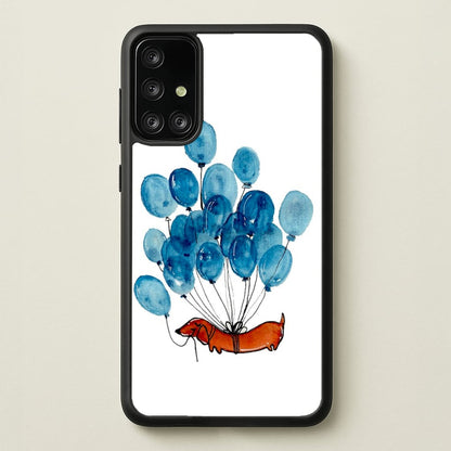 Dachshund And Balloons  -  Phone Case for Galaxy A71
