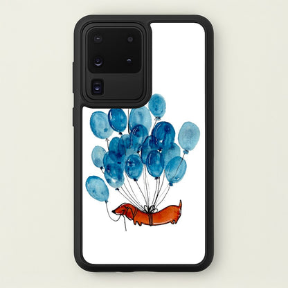 Dachshund And Balloons  -  Phone Case for Galaxy S20 Ultra