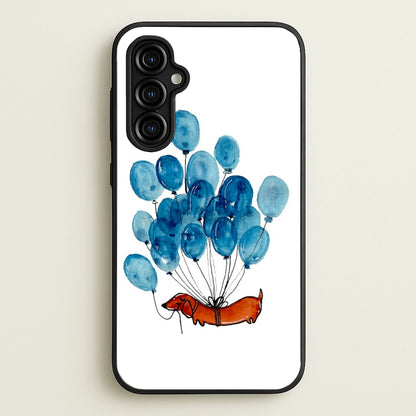 Dachshund And Balloons  -  Phone Case for Galaxy A54