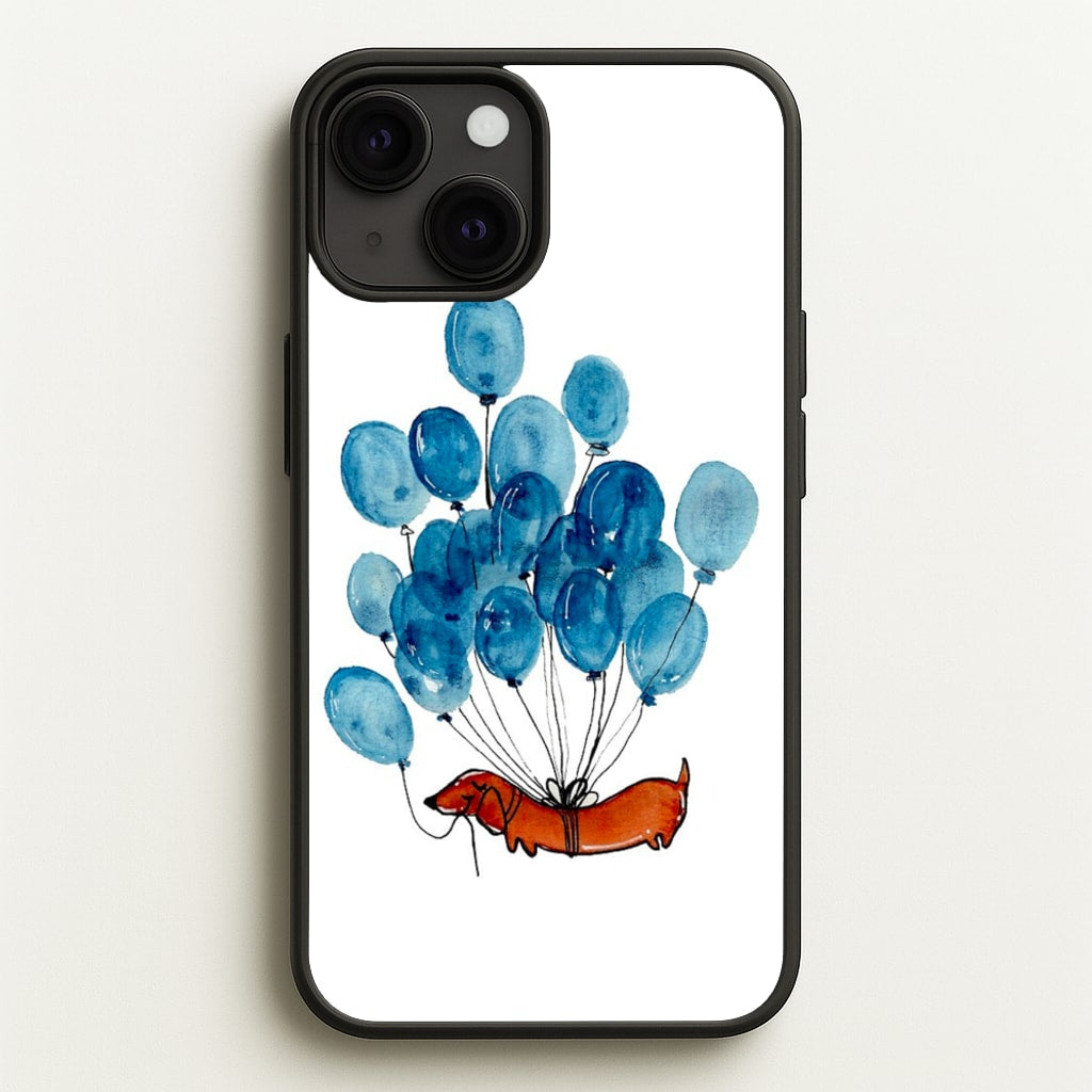 Dachshund And Balloons  -  Phone Case for iPhone 13 Mini