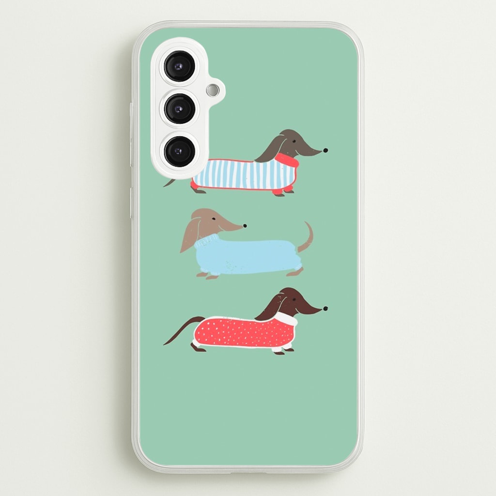 Sausage Dogs in Jumpers  -  Phone Case for Galaxy S23FE