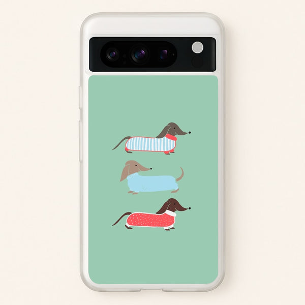 Sausage Dogs in Jumpers  -  Phone Case for Google Pixel 8 Pro