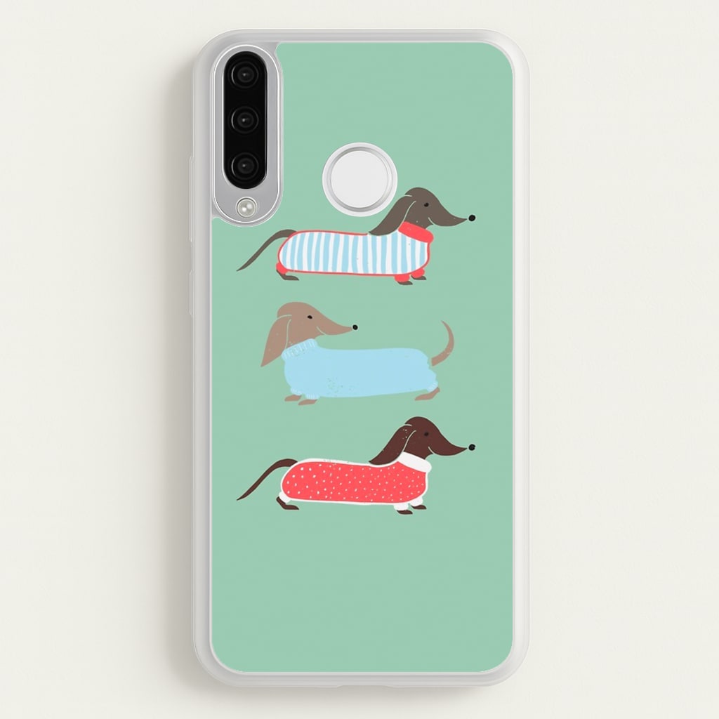 Sausage Dogs in Jumpers  -  Phone Case for Huawei P30 Lite