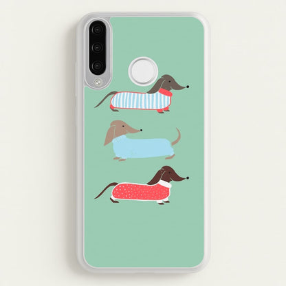 Sausage Dogs in Jumpers  -  Phone Case for Huawei P30 Lite