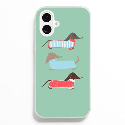 Sausage Dogs in Jumpers  -  Phone Case for iPhone 16 Plus