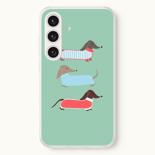 Sausage Dogs in Jumpers  -  Phone Case for Galaxy S25 Plus