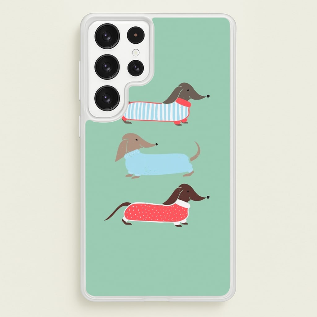 Sausage Dogs in Jumpers  -  Phone Case for Galaxy S22 Ultra