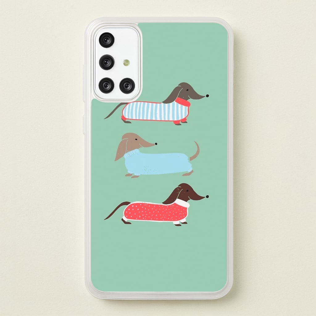 Sausage Dogs in Jumpers  -  Phone Case for Galaxy A71