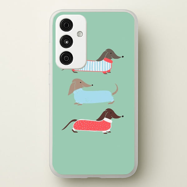 Sausage Dogs in Jumpers  -  Phone Case for Galaxy A35