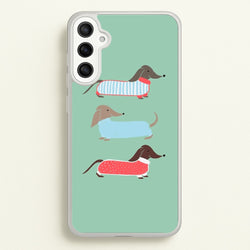 Sausage Dogs in Jumpers  -  Phone Case for Galaxy A34