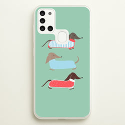 Sausage Dogs in Jumpers  -  Phone Case for Galaxy A21s