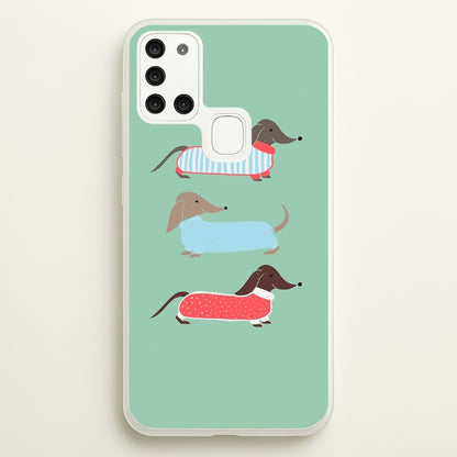Sausage Dogs in Jumpers  -  Phone Case for Galaxy A21s
