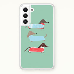 Sausage Dogs in Jumpers  -  Phone Case for Galaxy S21FE