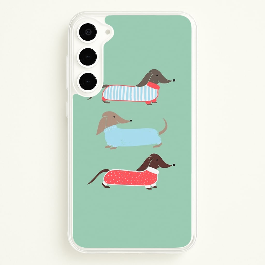 Sausage Dogs in Jumpers  -  Phone Case for Galaxy S23