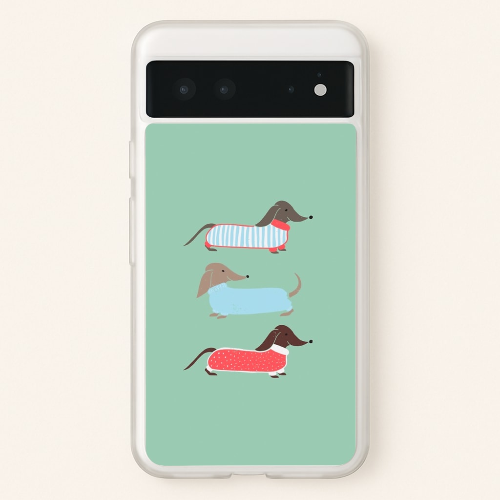 Sausage Dogs in Jumpers  -  Phone Case for Google Pixel 6