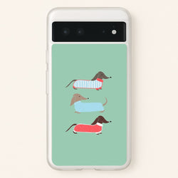 Sausage Dogs in Jumpers  -  Phone Case for Google Pixel 6