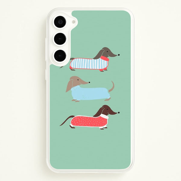 Sausage Dogs in Jumpers  -  Phone Case for Galaxy S23 Plus