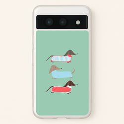 Sausage Dogs in Jumpers  -  Phone Case for Google Pixel 8a