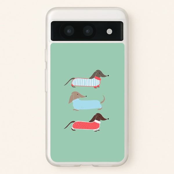 Sausage Dogs in Jumpers  -  Phone Case for Google Pixel 8a