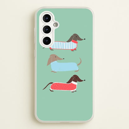 Sausage Dogs in Jumpers  -  Phone Case for Galaxy A54