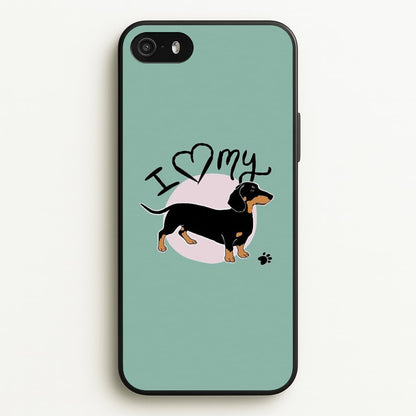I Love My Dachshund  -  Phone Case for iPhone 5 / 5s / SE 2016