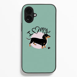 I Love My Dachshund  -  Phone Case for iPhone 16 Plus