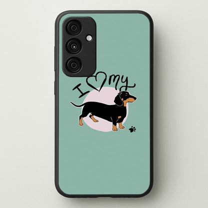I Love My Dachshund  -  Phone Case for Galaxy A55