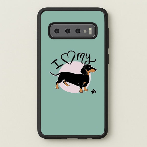 I Love My Dachshund  -  Phone Case for Galaxy S10 Plus