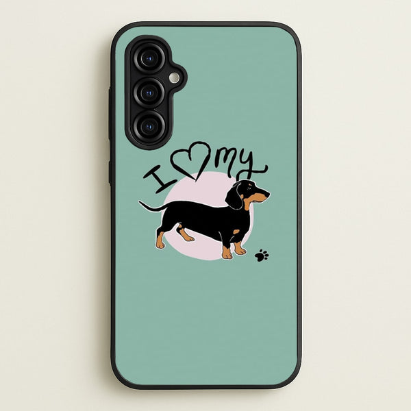I Love My Dachshund  -  Phone Case for Galaxy A54