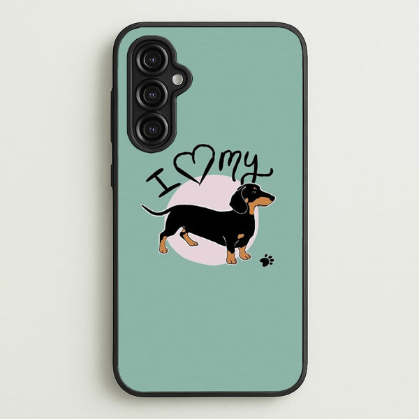 I Love My Dachshund  -  Phone Case for Galaxy A14