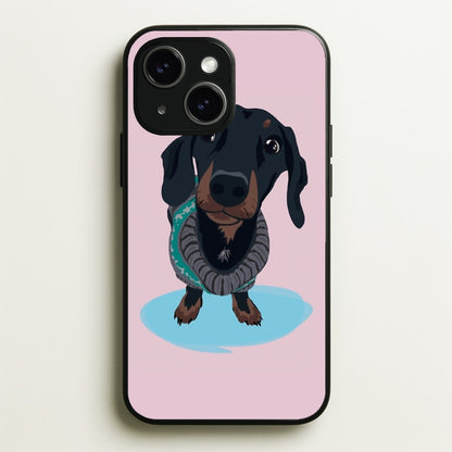 Cartoon Dachshund  -  Phone Case for iPhone 15 Plus