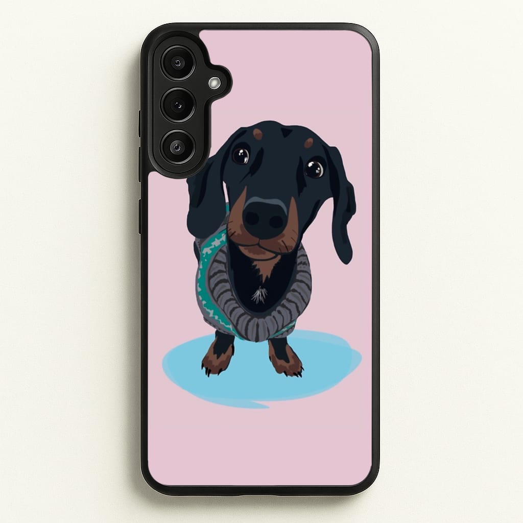 Cartoon Dachshund  -  Phone Case for Galaxy A34