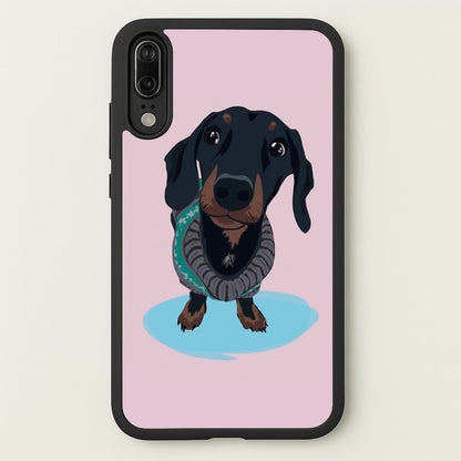 Cartoon Dachshund  -  Phone Case for Huawei P20
