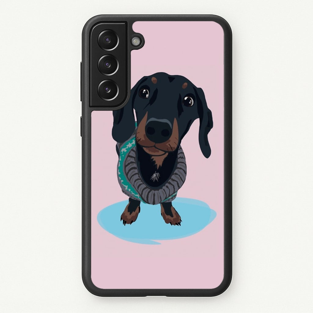 Cartoon Dachshund  -  Phone Case for Galaxy S22