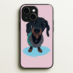 Cartoon Dachshund  -  Phone Case for iPhone 14
