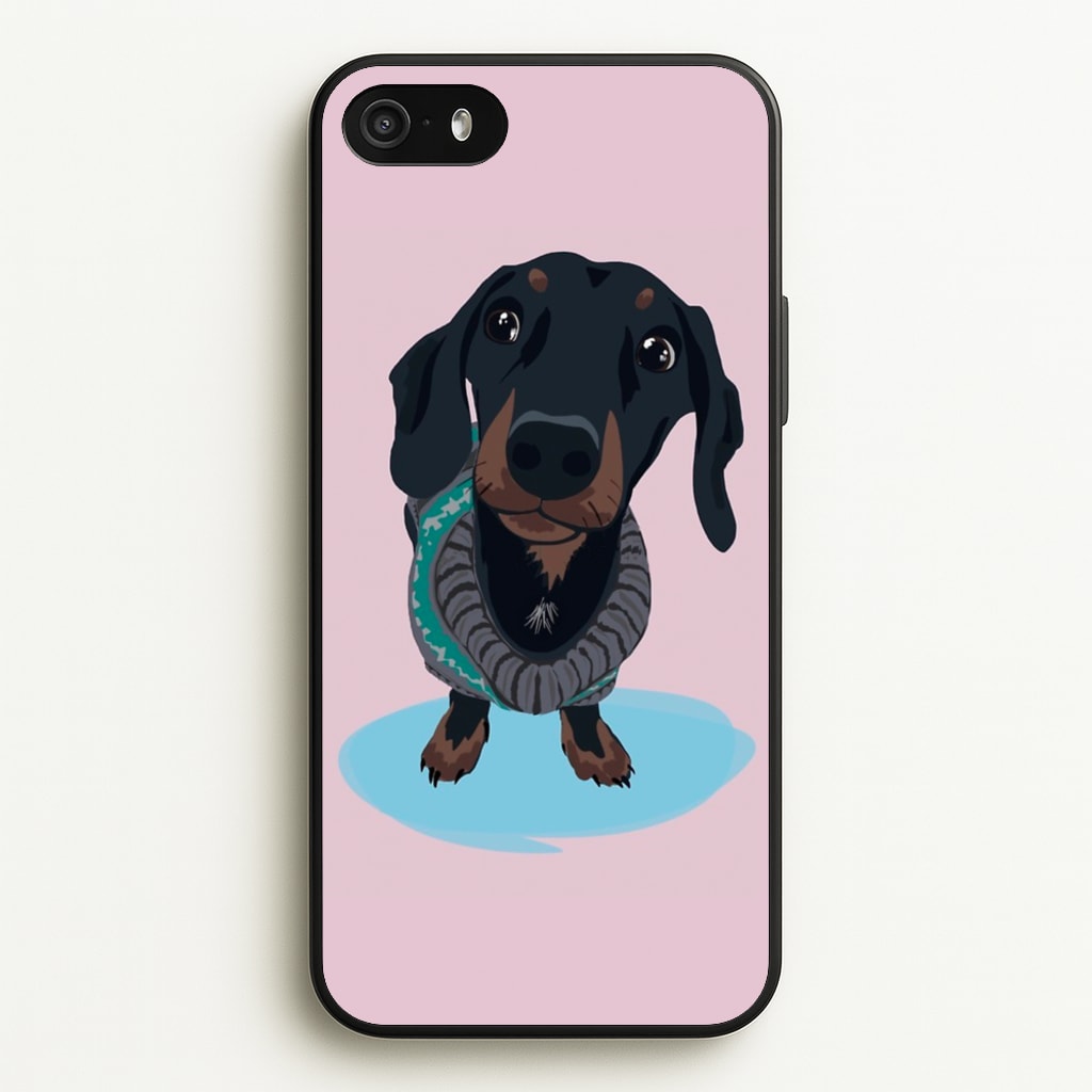 Cartoon Dachshund  -  Phone Case for iPhone 5 / 5s / SE 2016
